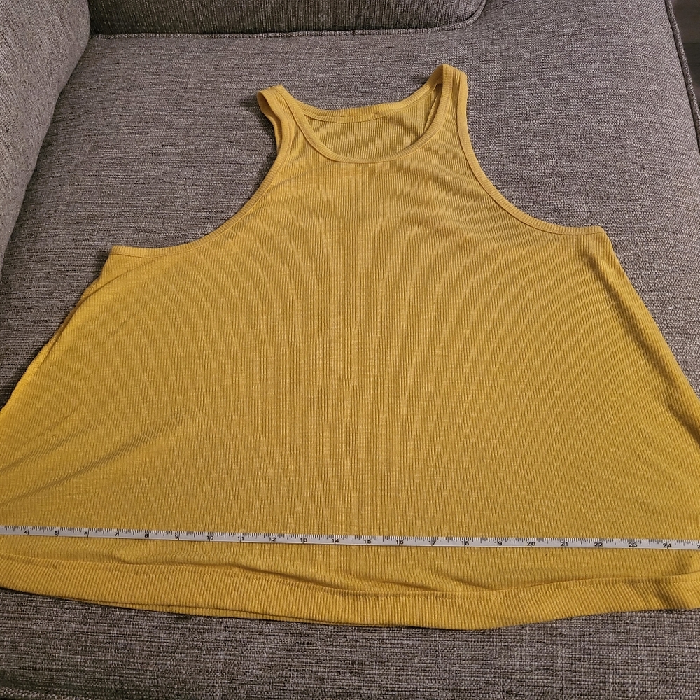 Free People Ribbed Racerback Tank Top Size S Oversized - Picture 8 of 10